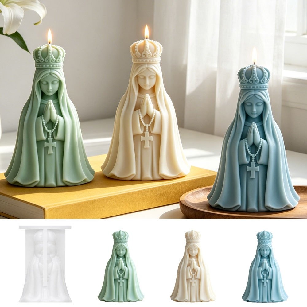Candle Making Jelly - 3D Meryem Ana Silikon Mum Kalıbı