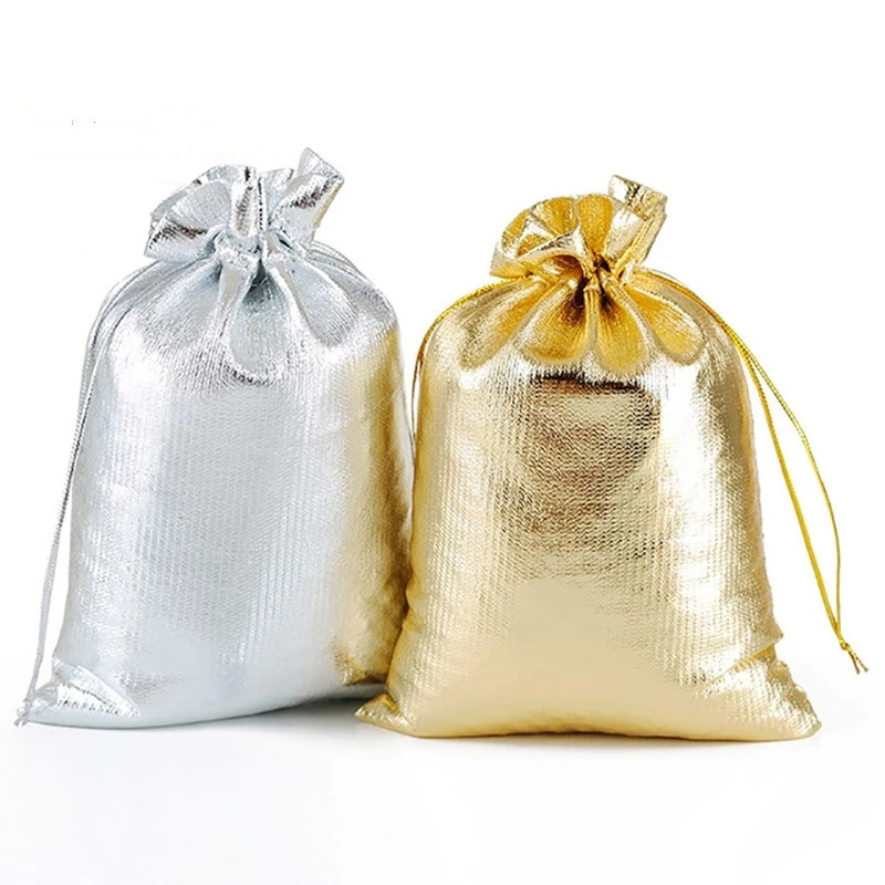 Jute Bag Packaging - 50 adet/grup 7x9cm 9x12cm altın renk