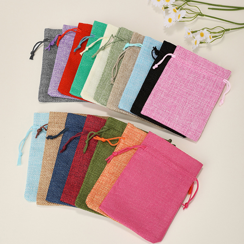 Jute Bag Packaging - 10/5 adet doğal jüt hediye keseleri