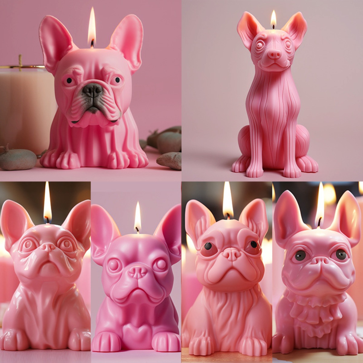 Candle Making Set - Pekingese yavru Pug hayvan mum silikon