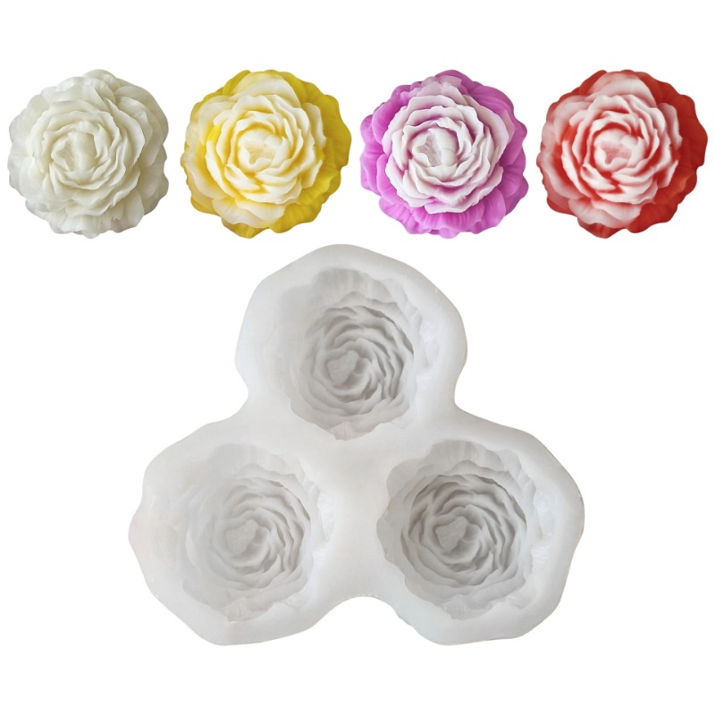 Candle Making Set - 3 adet/takım Şakayık Çiçek Mum silikon