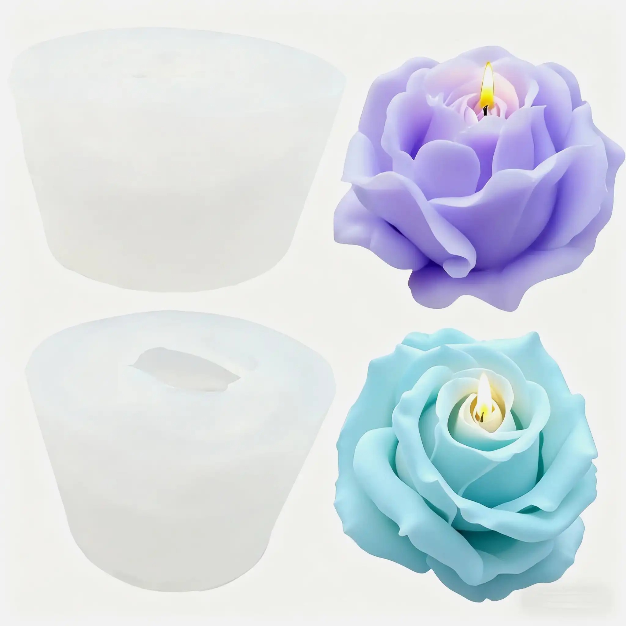 2 Parça Romantik 3D Gül Siliko - Candle Making Jelly incelemesi ve fiyatı