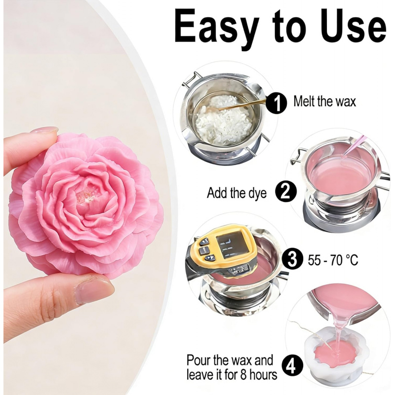 5 Çiçekli Mum Kalıp Seti, 3D Ç - Candle Making Jelly incelemesi ve fiyatı