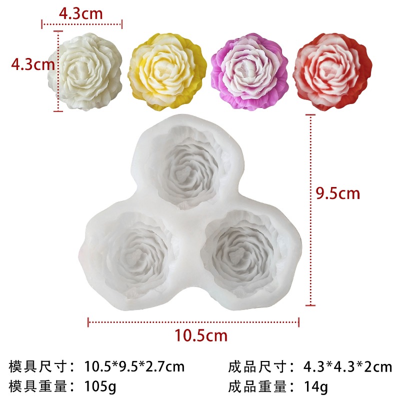 3 adet/takım Şakayık Çiçek Mum - Candle Making Set incelemesi ve fiyatı